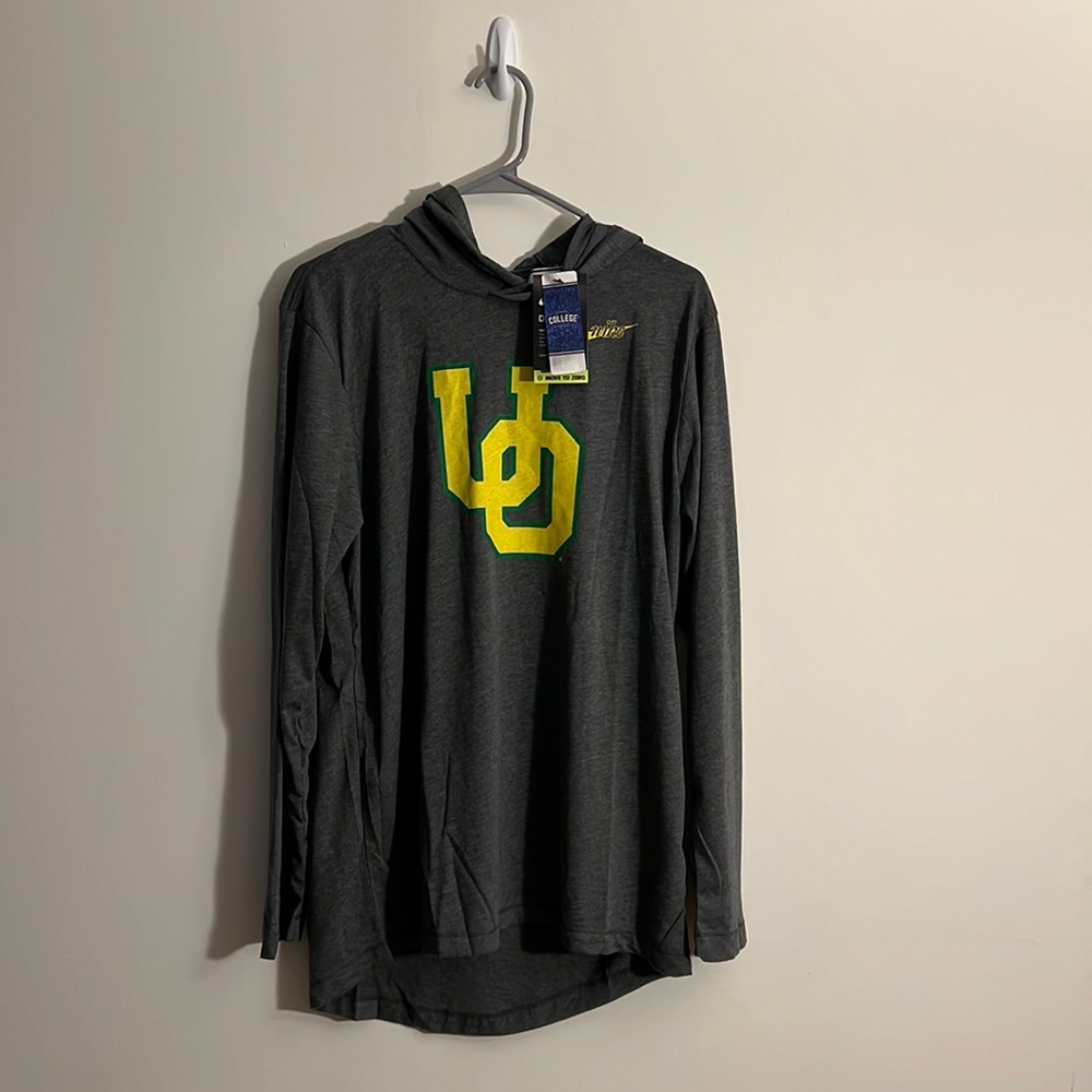 NWT Men's Nike Oregon Hoodie Long Sleeve Shirt, Grey, M DJ4882 071